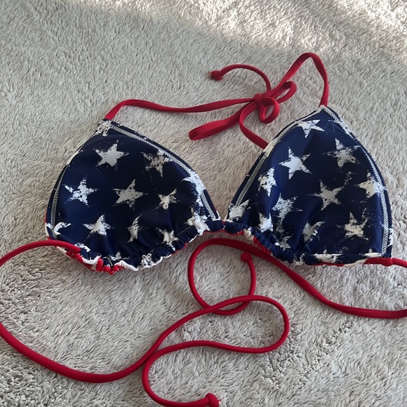 String bikini top, USA flag, double sided, S-M, never worn - Picture 3 of 3